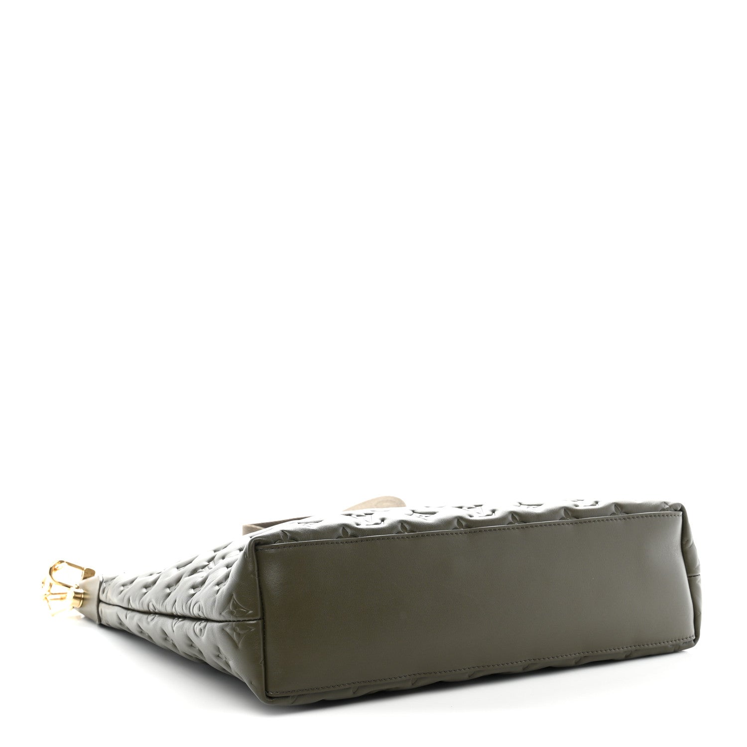 Louis Vuitton Calfskin Embossed Monogram Coussin Hobo Dark Kaki 4 of 9