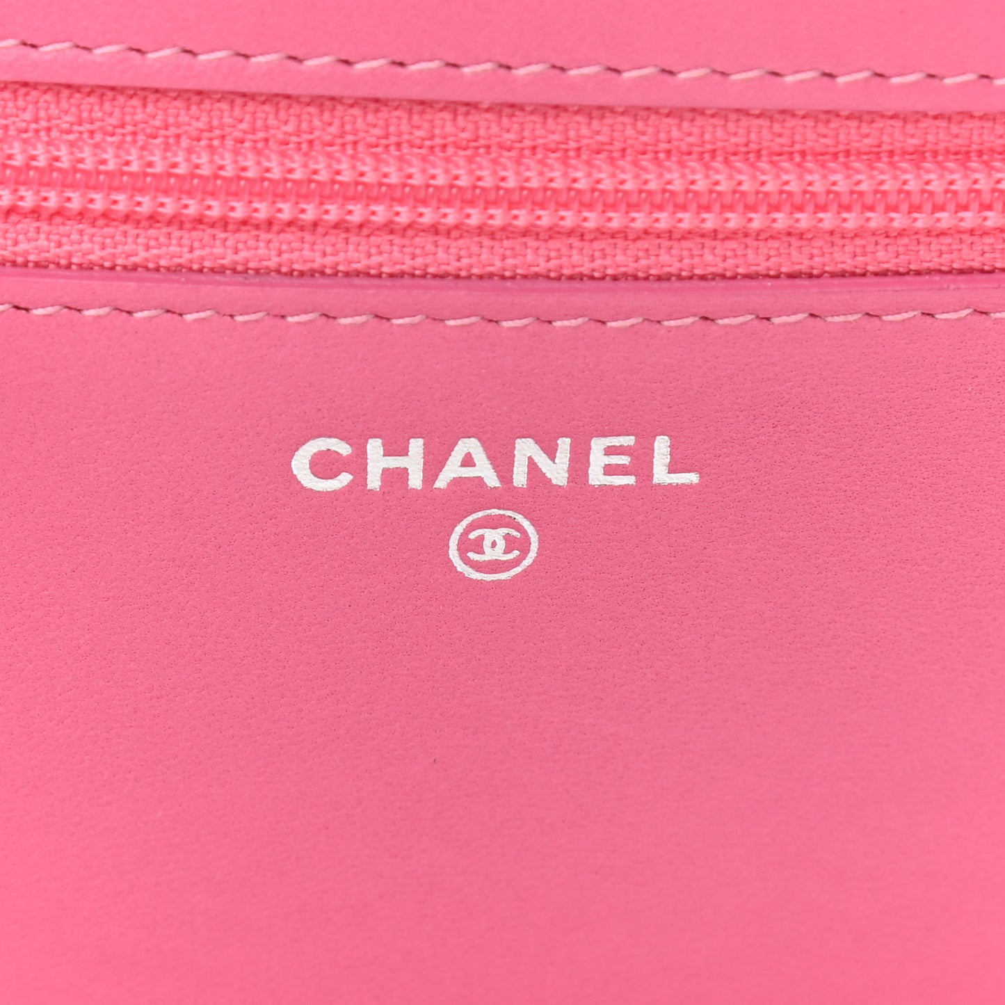 Faded Lambskin Quilted Zephyr Wallet on Chain WOC Dark Pink