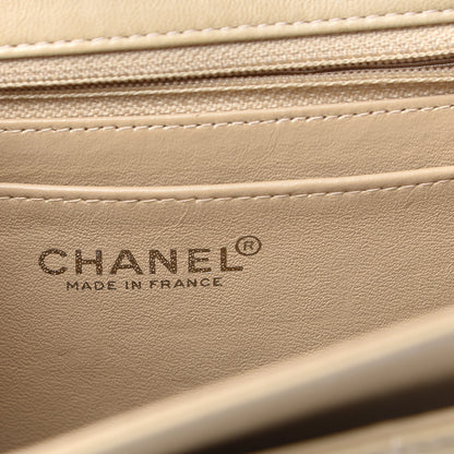 Chanel Lambskin Patent Chocolate Bar Flap Beige Red 6 of 15