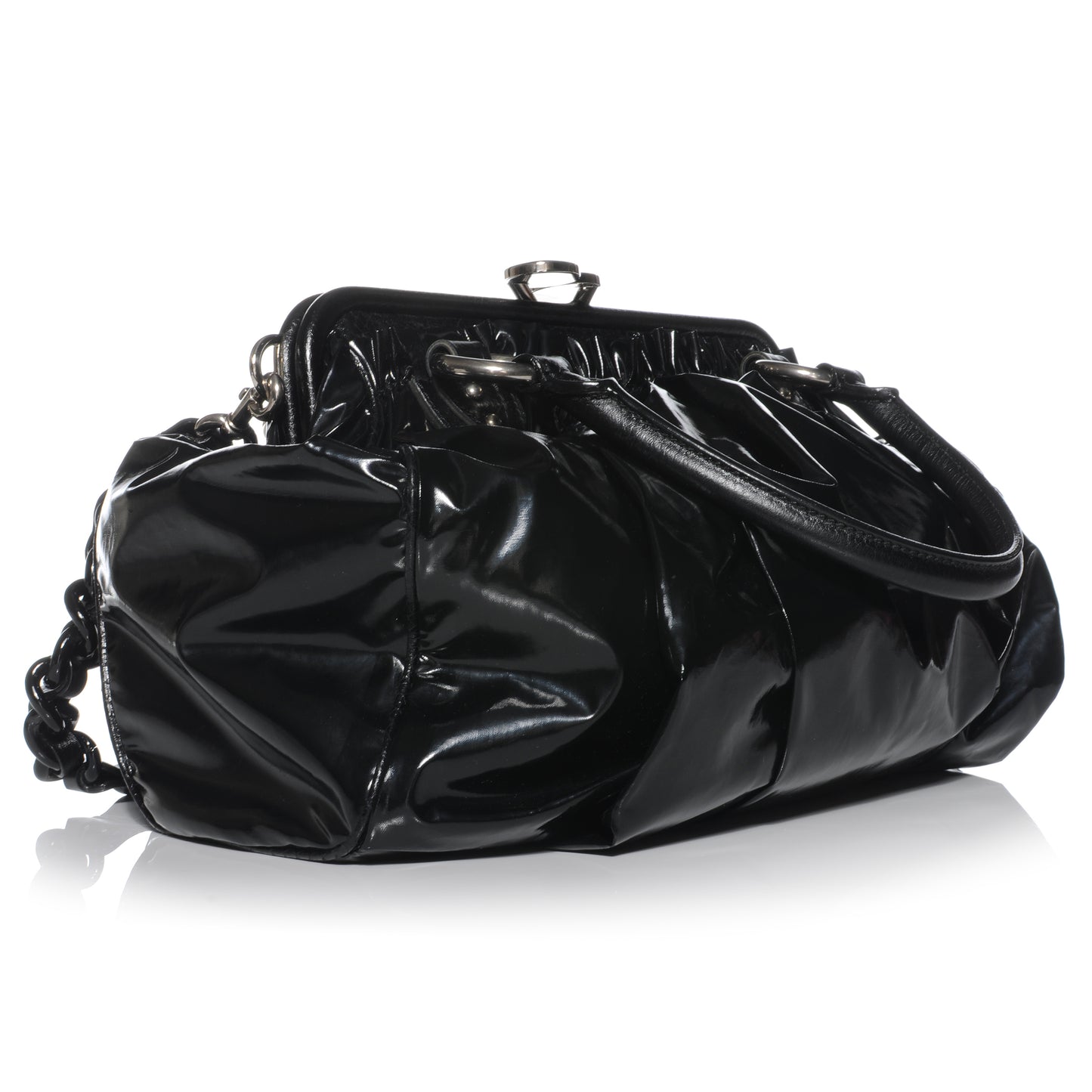 Vinyl and Leather Parachute Stam Black