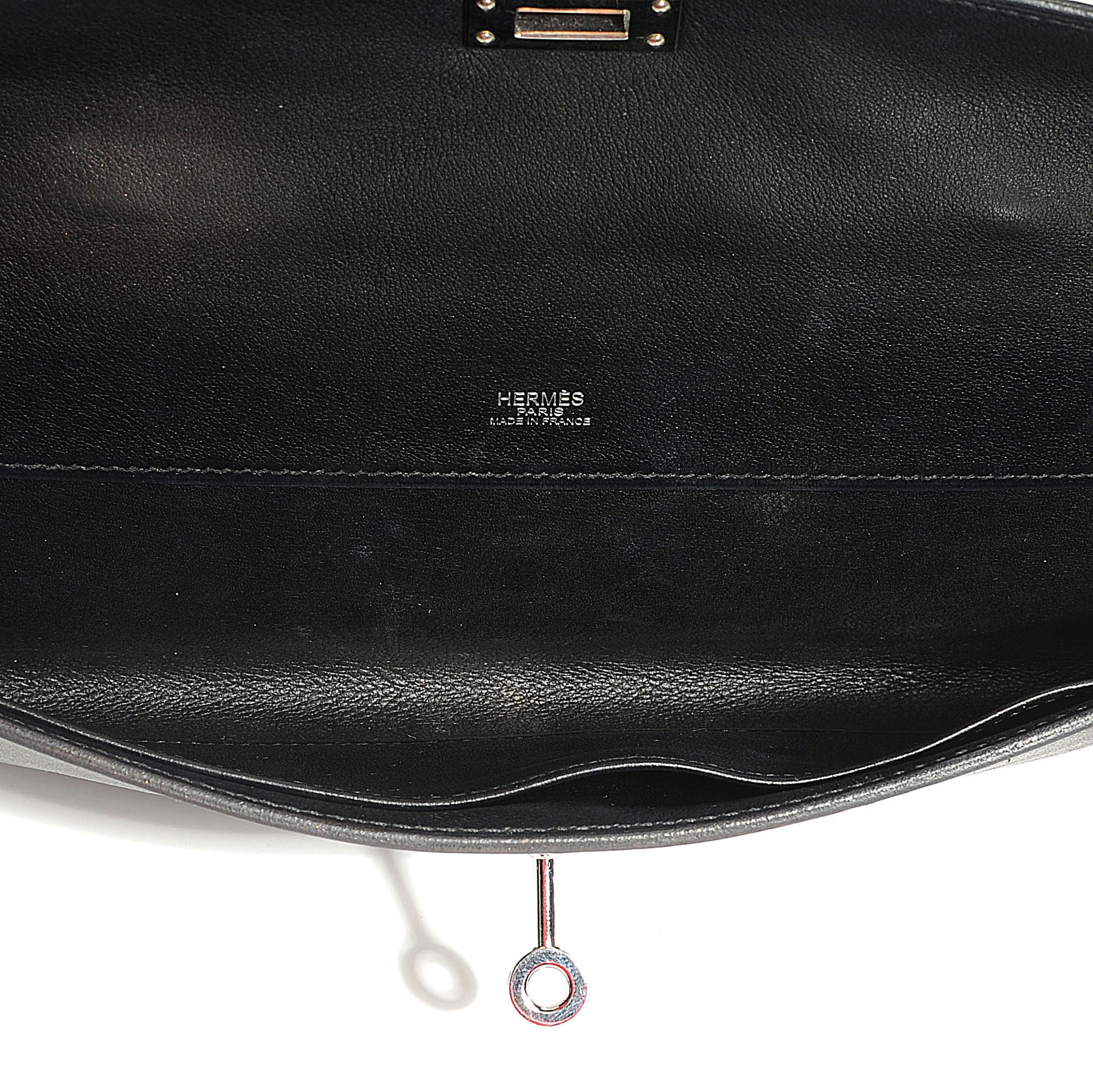 Hermes Swift Kelly Cut Clutch Pochette Black 6 of 8
