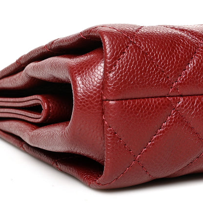Chanel Caviar Quilted CC Large Clutch Dark Red 8 of 9