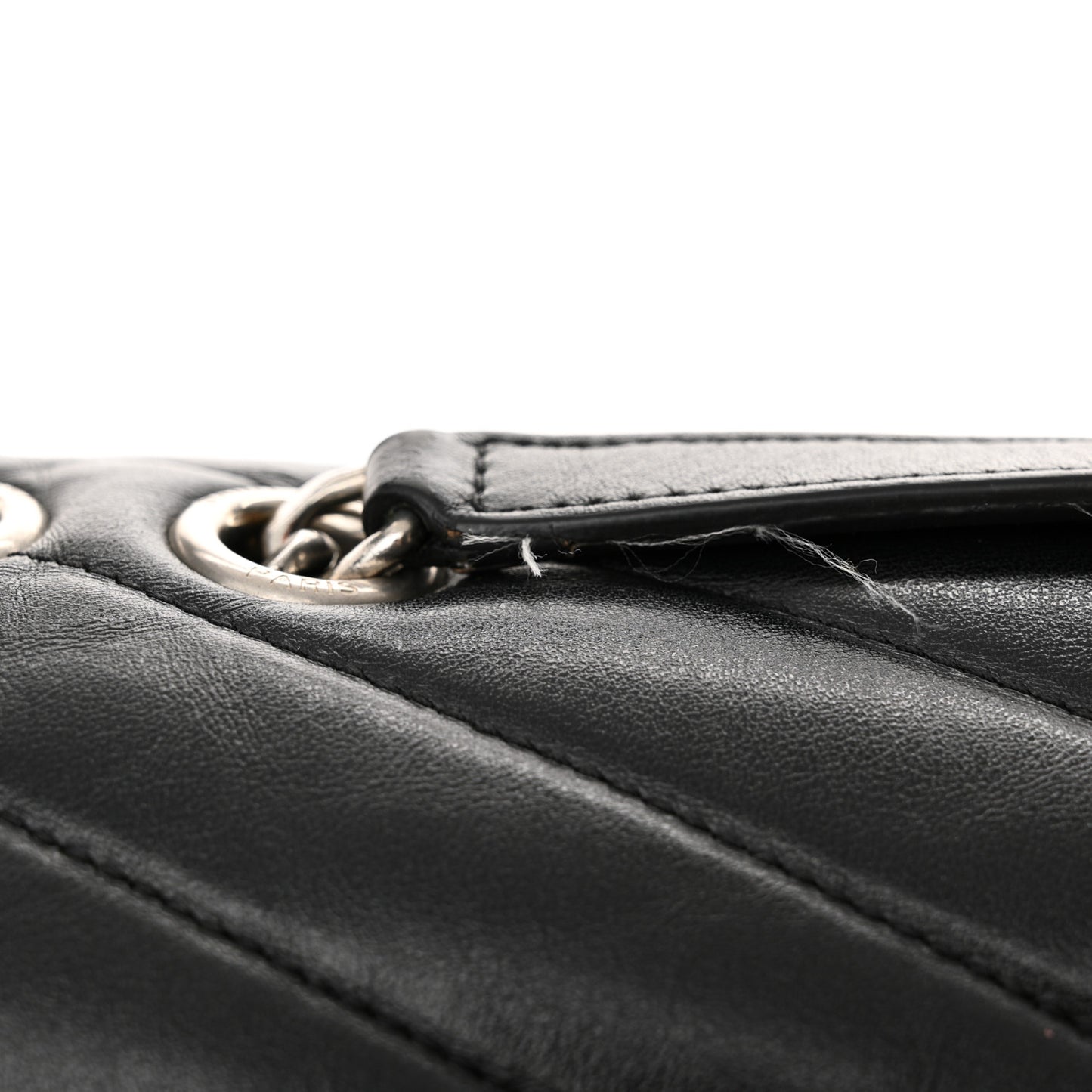 Calfskin Y Quilted Monogram Large Loulou Chain Satchel Black
