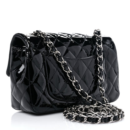 Chanel Patent Calfskin Quilted Mini Rectangular Flap Black 3 of 10