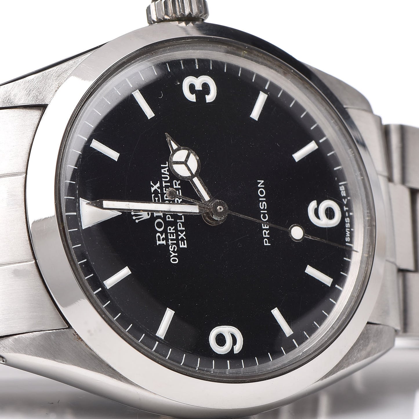 Stainless Steel 34mm Oyster Perpetual Explorer Precision Watch Black 5500