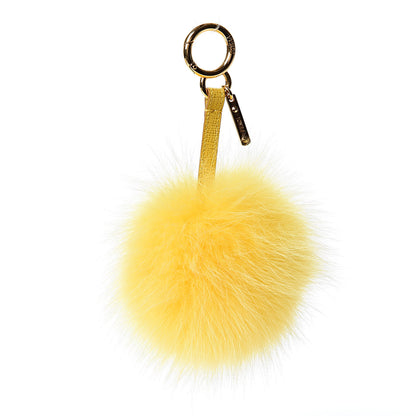 Fendi Fox Fur Pom Pom Bag Charm Yellow 1 of 5