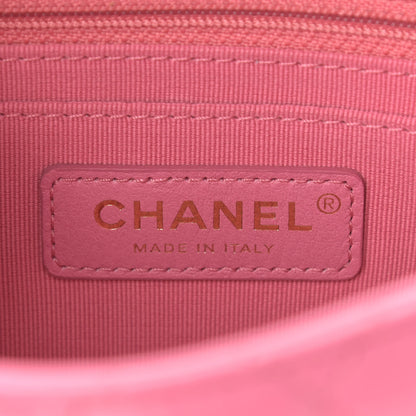 Chanel Lambskin Resin Quilted Mini Pearl Samba Square Flap Pink 5 of 8