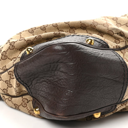 Gucci Monogram Medium Jockey Hobo Dark Brown 9 of 10