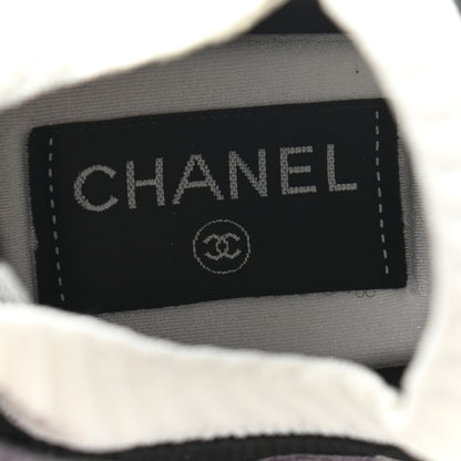 Chanel Mesh Suede Fabric Womens CC Sneakers 38 White Black Purple Dark Purple 6 of 7