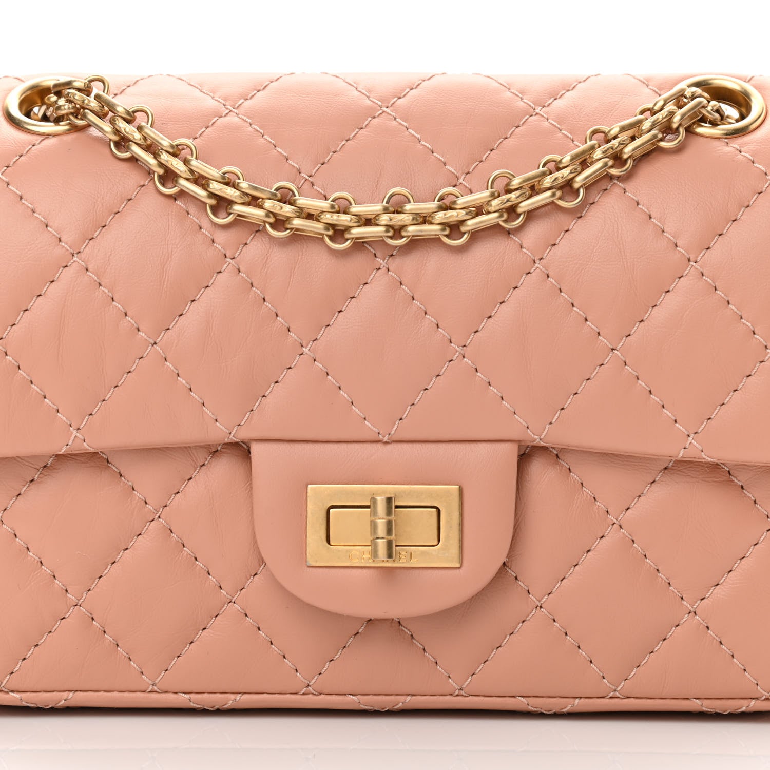 Chanel Aged Calfskin Quilted 2.55 Reissue Mini Flap Beige 8 of 12