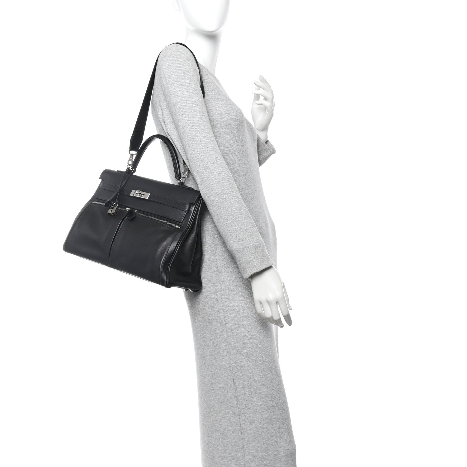 Hermes Swift Lakis Kelly 35 Black 2 of 11