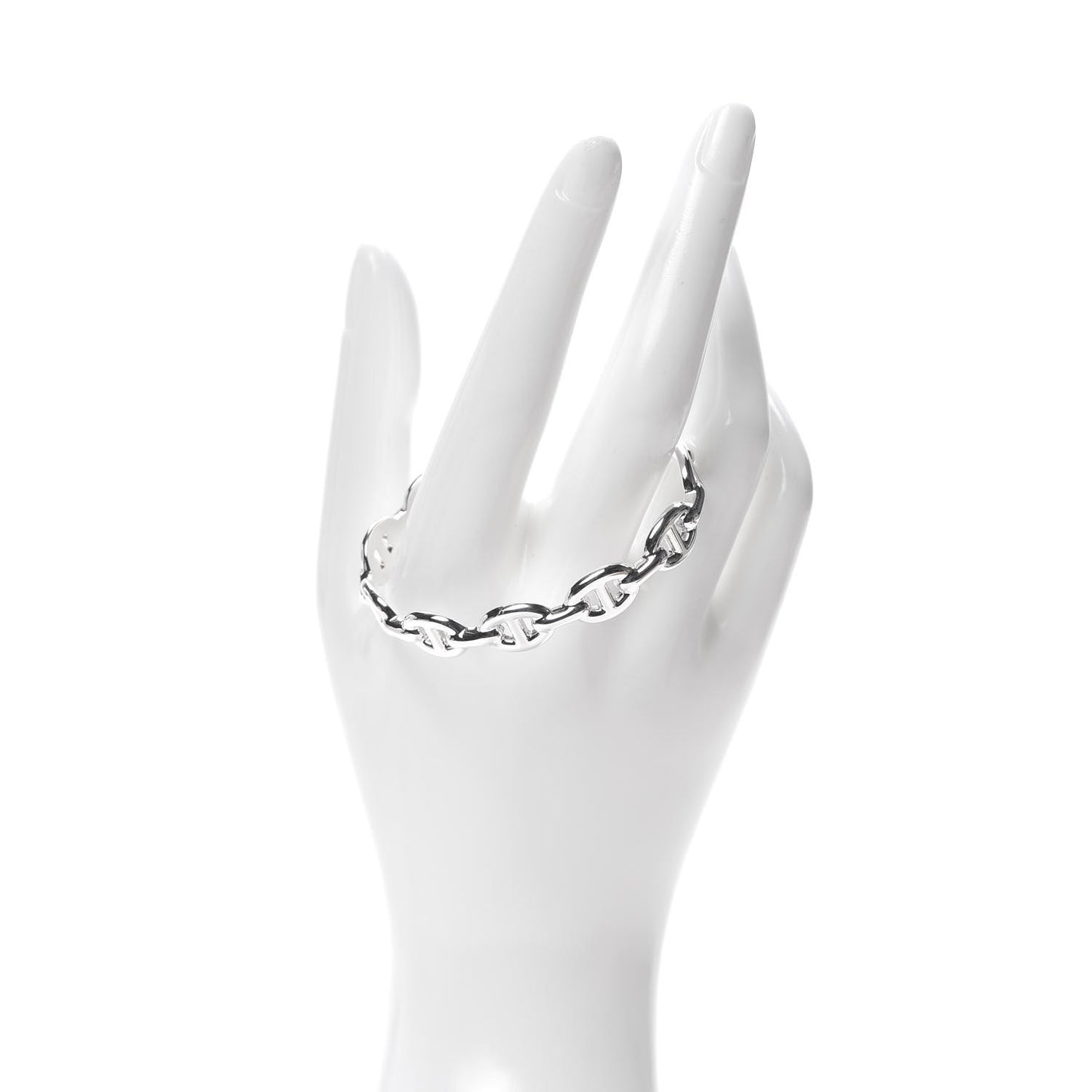 Sterling Silver MM Chaine d'Ancre Enchainee Cuff Bracelet SH