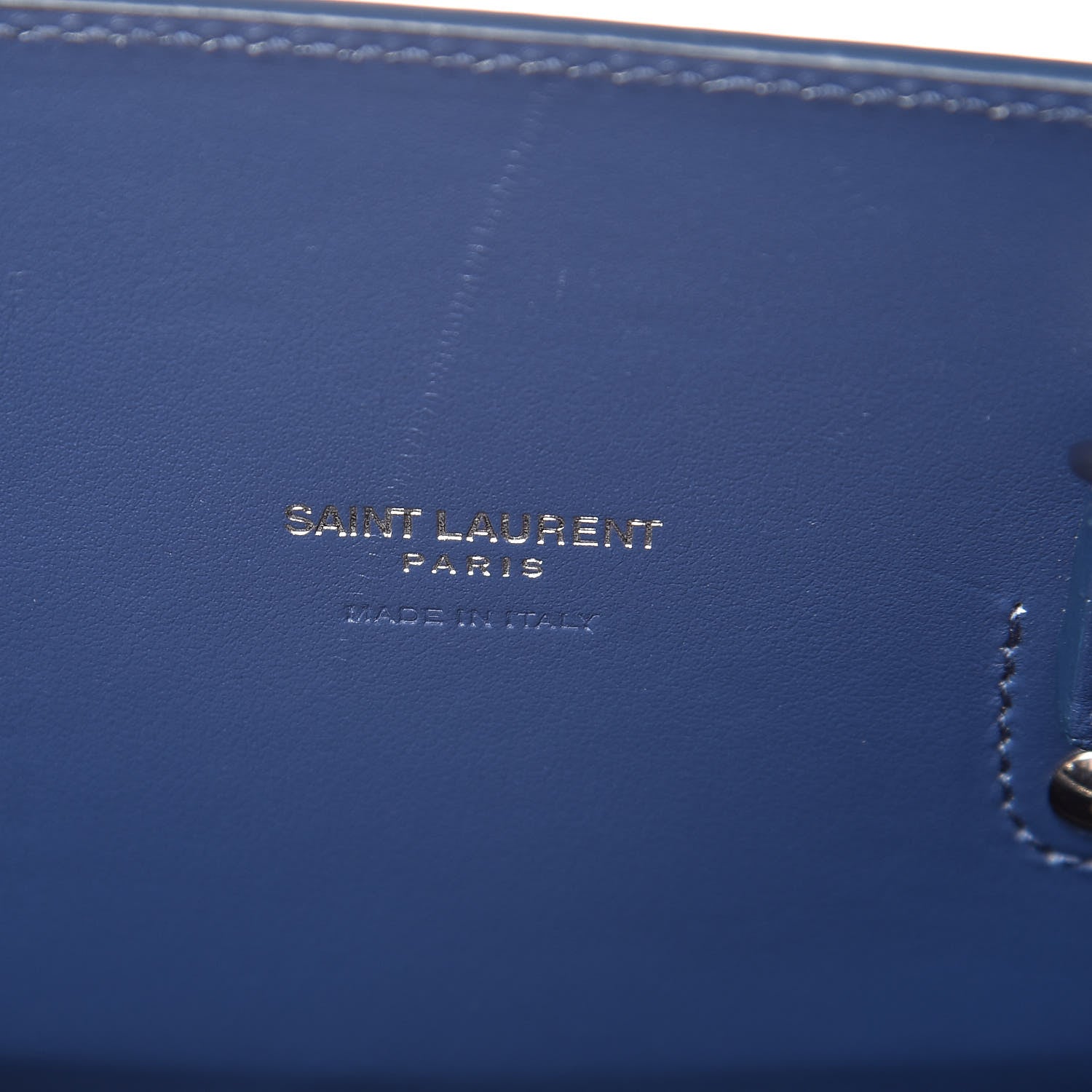 Saint Laurent Calfskin Crocodile Embossed Baby Sac De Jour Denim 9 of 9