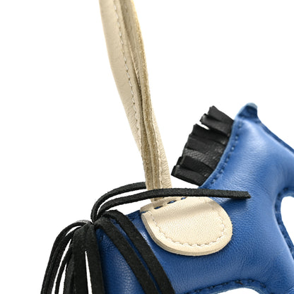 Hermes Milo Lambskin Grigri Rodeo Horse Bag Charm PM Bleu France Nata Black 5 of 5