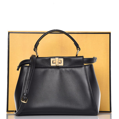 Fendi Nappa Mini Peekaboo Iconic Satchel Black 10 of 10