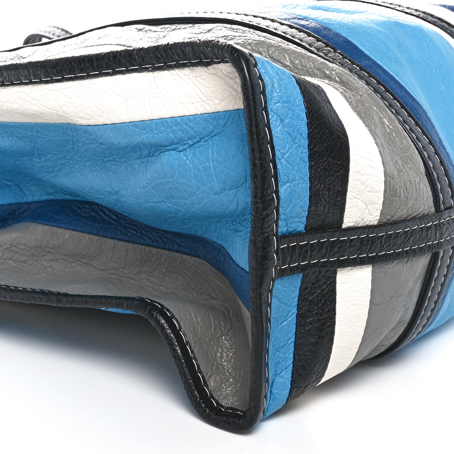 Balenciaga Veau Arena Multicolore Medium Bazar Shopper Tote Bleu Lazuli White 9 of 10