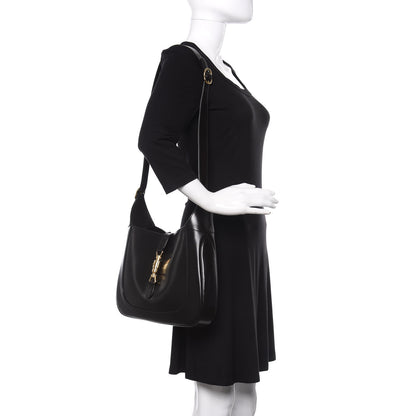 Gucci Boarded Dyana Lux Calfskin Medium Jackie 1961 Hobo Black 2 of 12