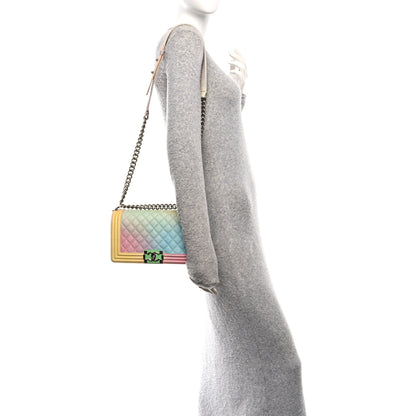 Chanel Caviar Quilted Medium Cuba Rainbow Boy Flap Multicolor 2 of 10