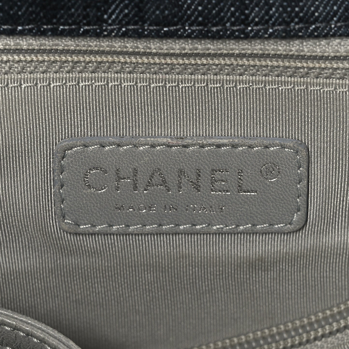 Denim Quilted Messenger Bag Dark Blue