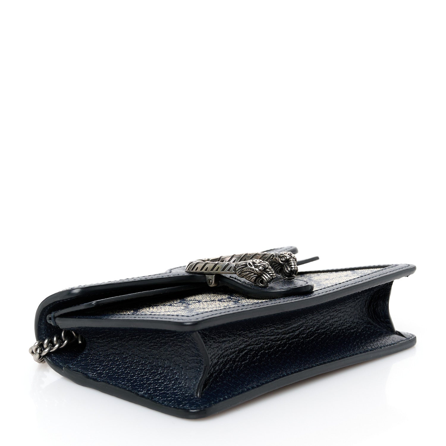 Gucci GG Supreme Monogram Textured Dollar Calfskin Super Mini Dionysus Shoulder Bag Beige Blue 4 of 11