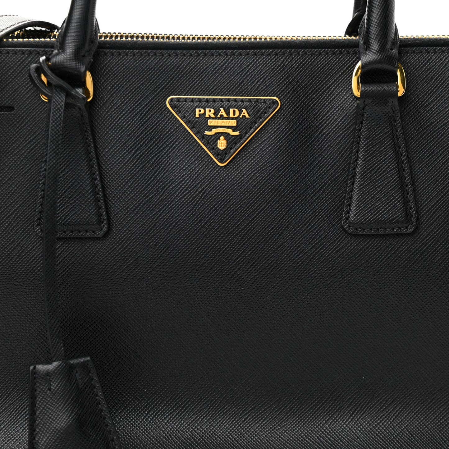 Saffiano Medium Galleria Double Zip Tote Black