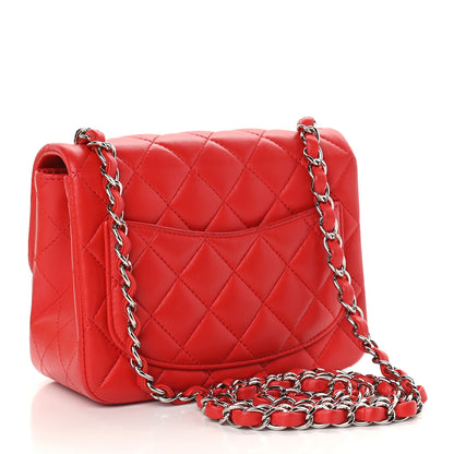 Chanel Lambskin Quilted Mini Square Flap Red 2 of 8