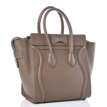 Celine Drummed Calfskin Micro Luggage Souris 3 of 11
