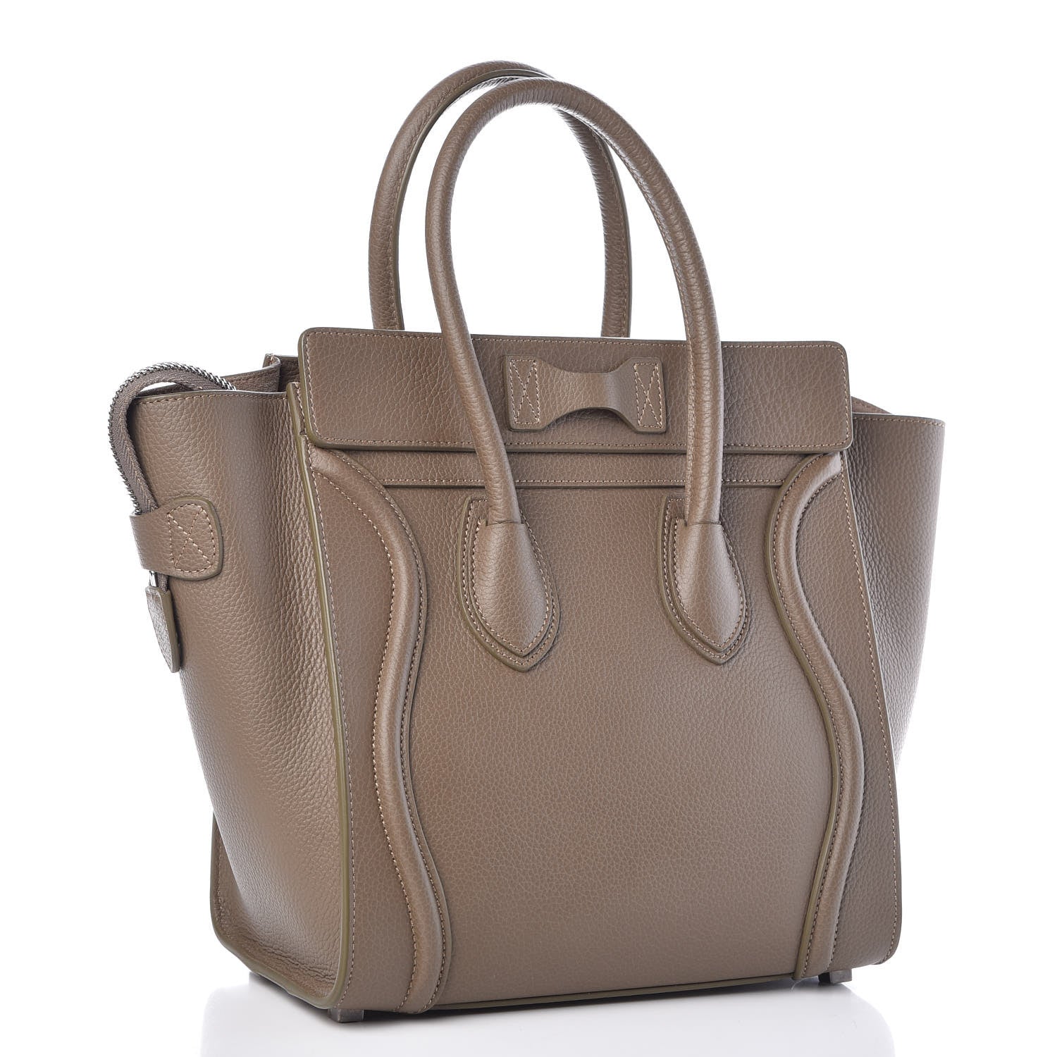 Celine Drummed Calfskin Micro Luggage Souris 3 of 11