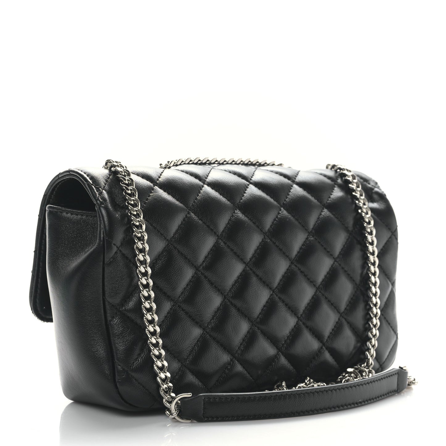 Nappa Quilted Medusa Small Chain Shoulder Bag Black