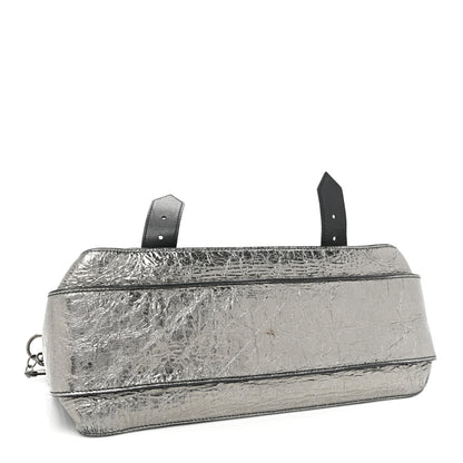 Proenza Schouler Metallic Paper Lambskin Medium PS1 Plus Zip Satchel Gun Metal 4 of 19