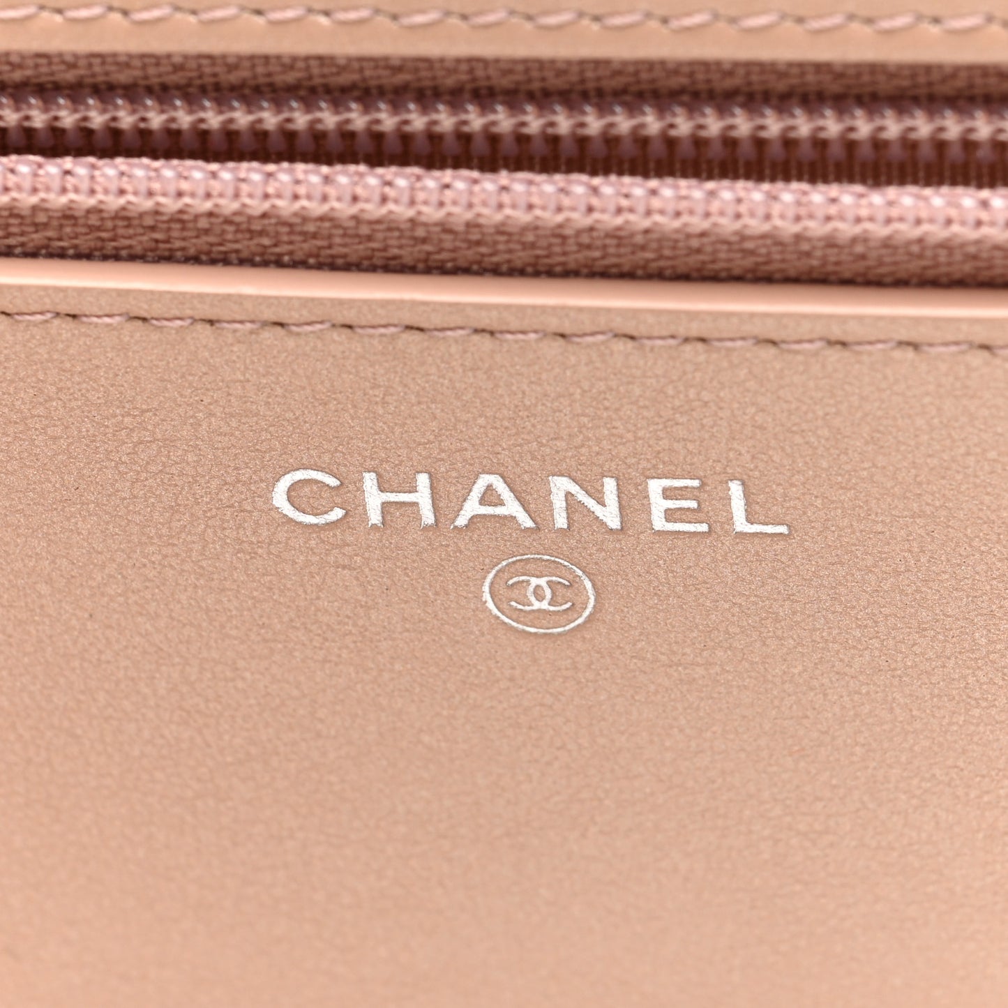 Caviar Camellia Embossed Wallet On Chain WOC Light Pink