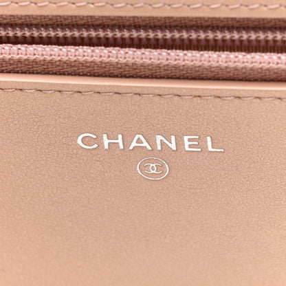 Chanel Caviar Camellia Embossed Wallet On Chain WOC Light Pink 6 of 11