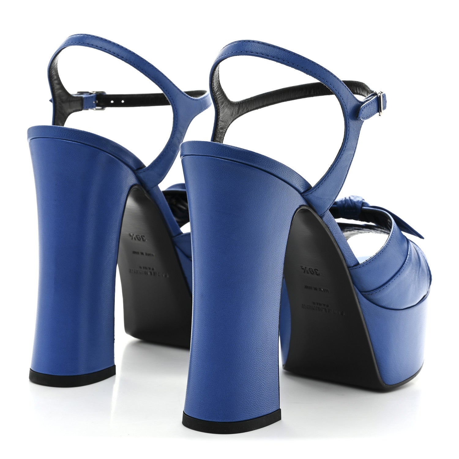 Saint Laurent Goatskin Candy 80 Platform Sandals 39.5 New Bleu 5 of 10