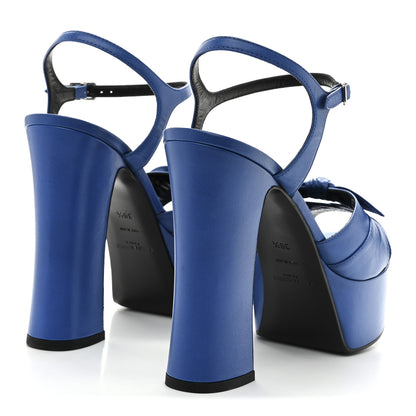 Saint Laurent Goatskin Candy 80 Platform Sandals 39.5 New Bleu 5 of 10