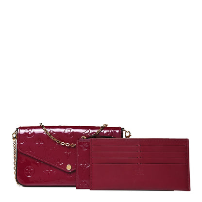 Louis Vuitton Vernis Felicie Chain Wallet Magenta 1 of 12