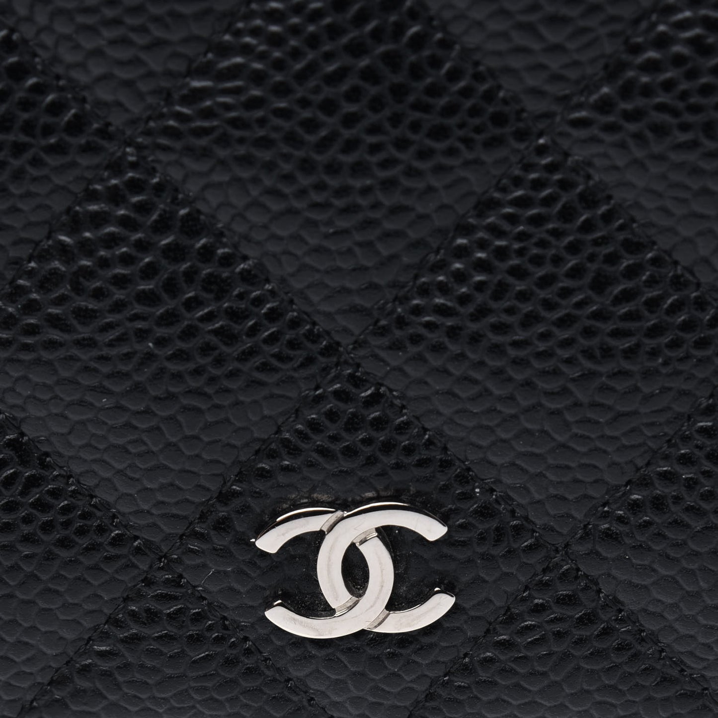 Caviar Quilted Yen Wallet Black
