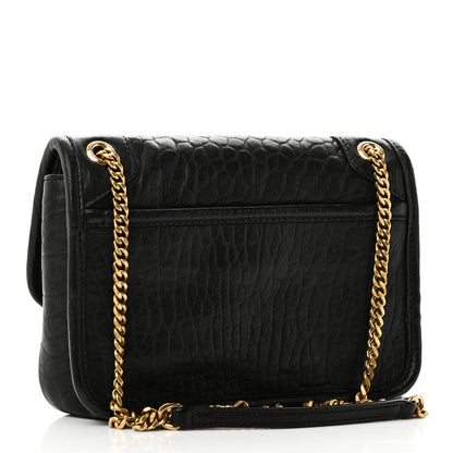 Saint Laurent Grained Lambskin Monogram Mini Niki Chain Satchel Black 3 of 9