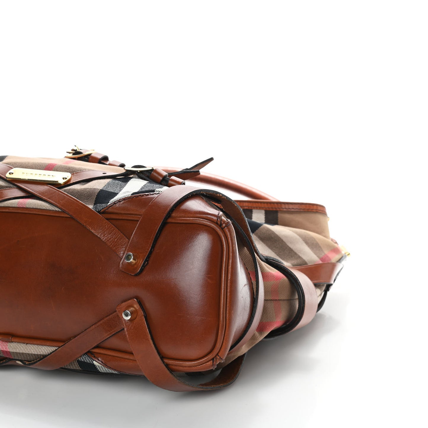 House Check Bridle Calfskin Medium Gosford Hobo Dark Tan