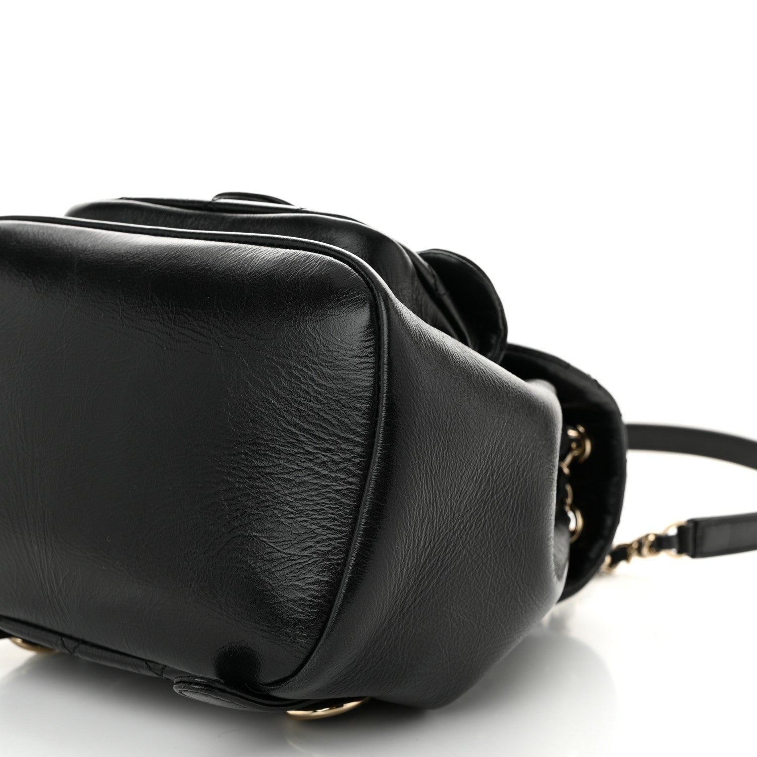 Chanel Glazed Aged Calfskin Quilted Small Duma Drawstring Backpack Black 10 of 11