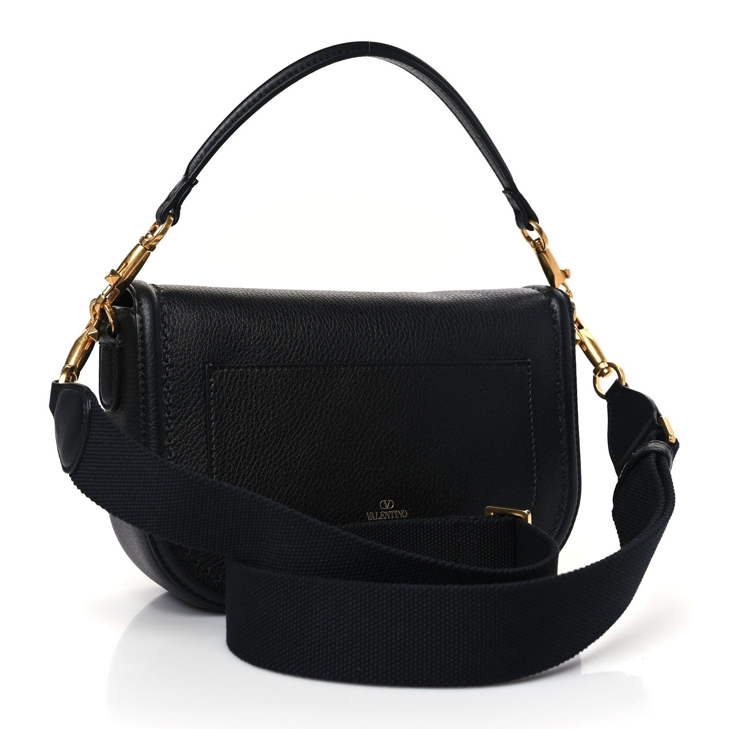 Valentino Garavani Pebbled Calfskin Vlogo Small Top Handle Shoulder Bag Black 3 of 9