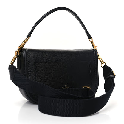 Valentino Garavani Pebbled Calfskin Vlogo Small Top Handle Shoulder Bag Black 3 of 9