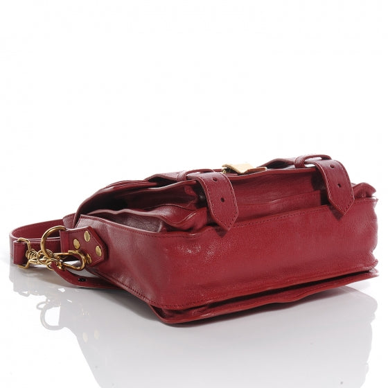 Leather PS1 Mini Pouch Messenger Bag Burgundy