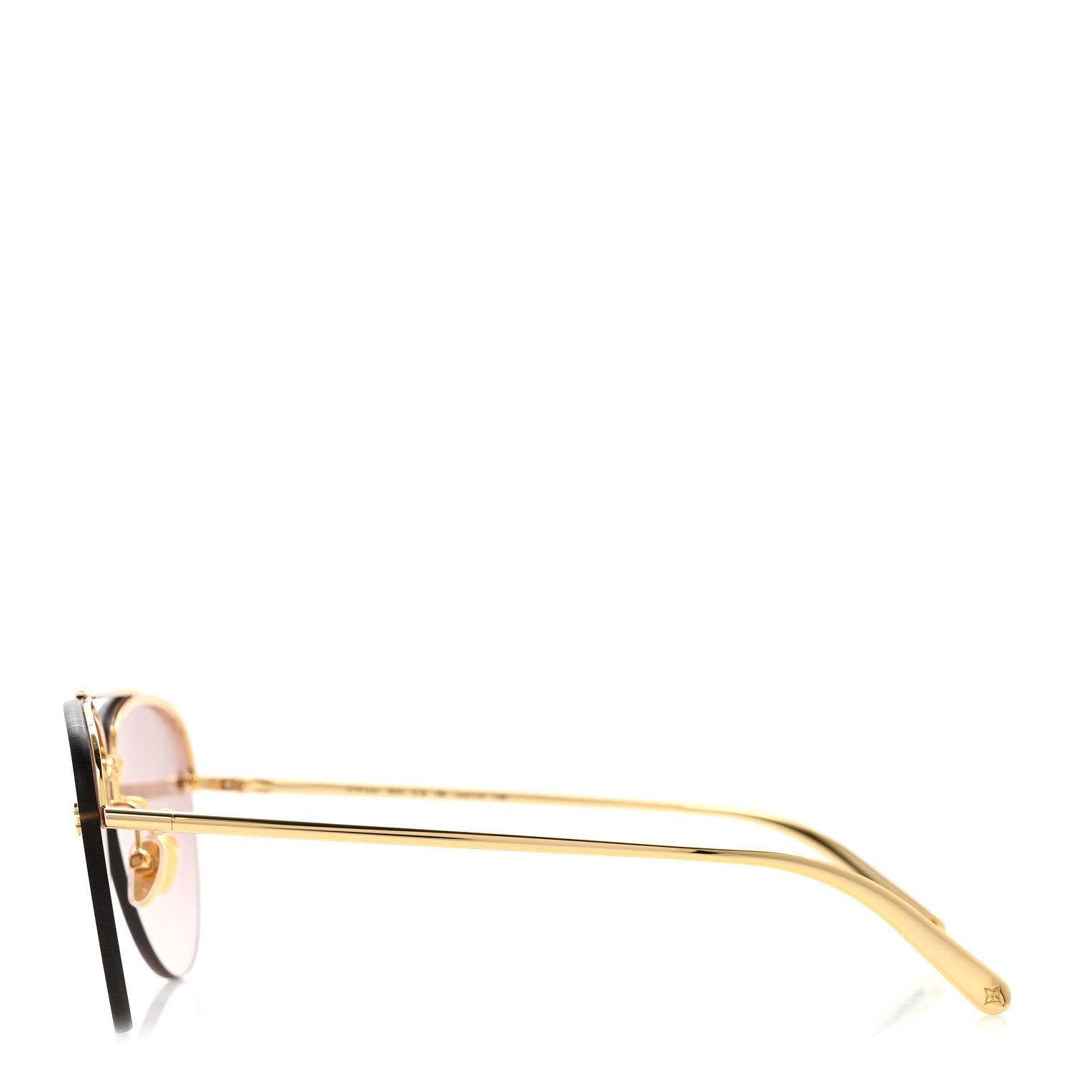 Louis Vuitton Metal Monogram LV Pilot Light Sunglasses Z1913U Gold Gradiant Brown 3 of 8