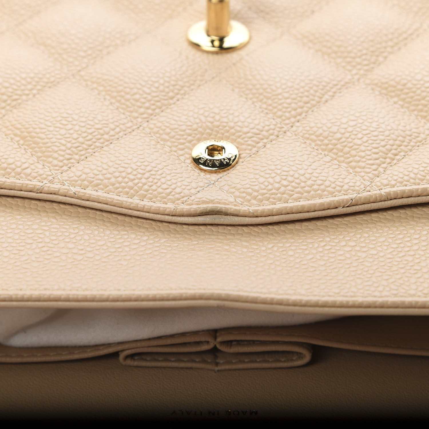 Chanel Caviar Quilted Jumbo Double Flap Beige Clair 11 of 14