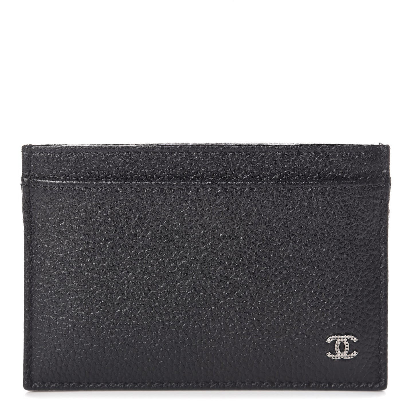 Grained Calfskin CC Card Holder Black