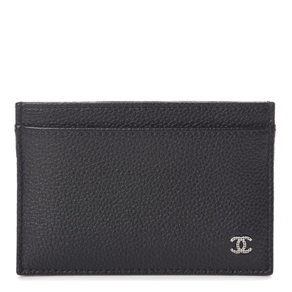Chanel Grained Calfskin CC Card Holder Black 1 of 8
