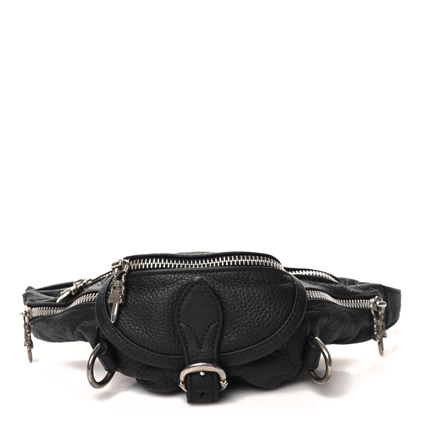 Grained Calfskin Snat Pack Gunslinger Waist Bag Black