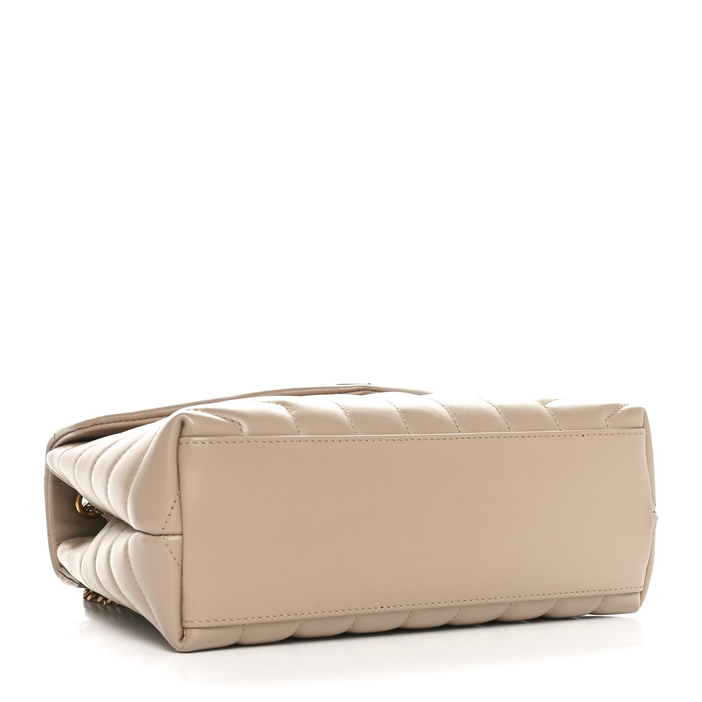 Calfskin Y Quilted Monogram Small Loulou Chain Satchel Dark Beige