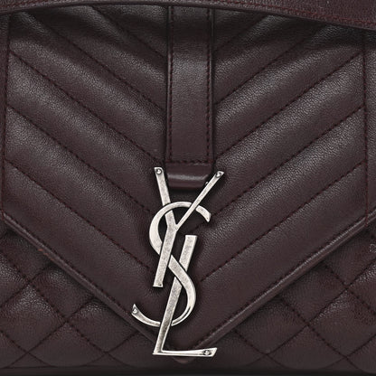 Saint Laurent Sheepskin Tri-Quilt Monogram Medium College Bag Bordeaux 9 of 14
