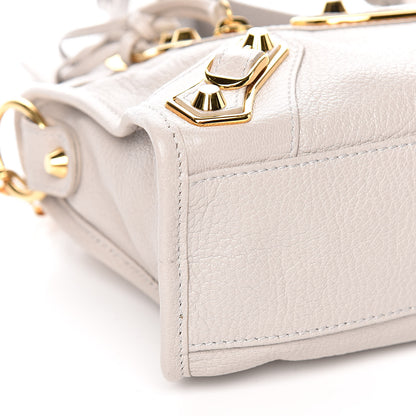 Balenciaga Chevre Gold Metallic Edge Hardware Mini City Gris Clair Gris Perle 8 of 10